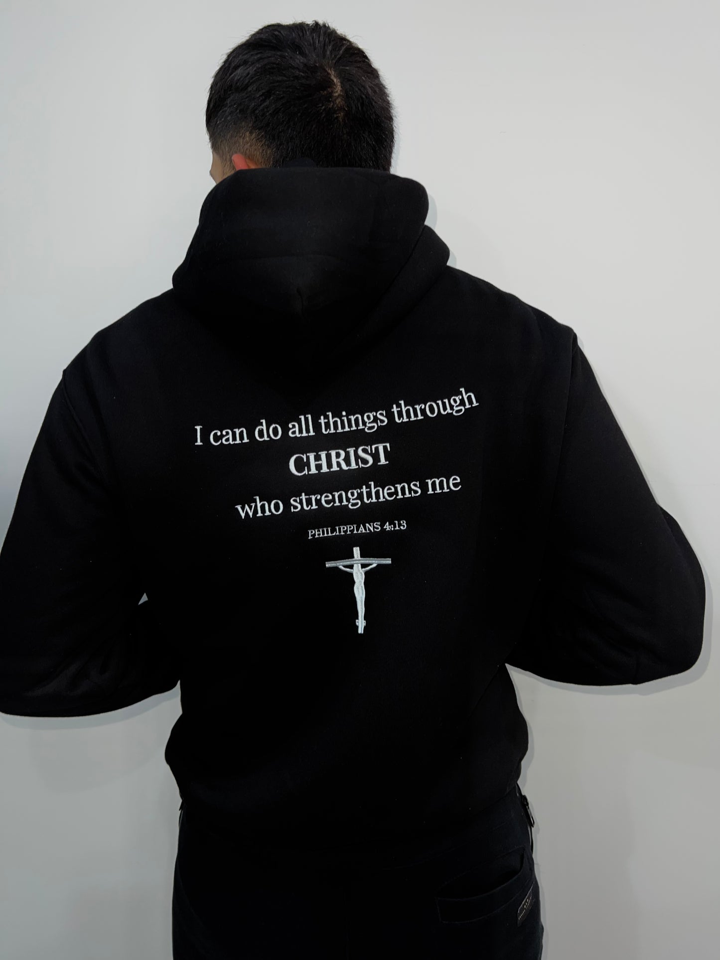 PHILIPPIANS 4:13 BLACK HOODIE