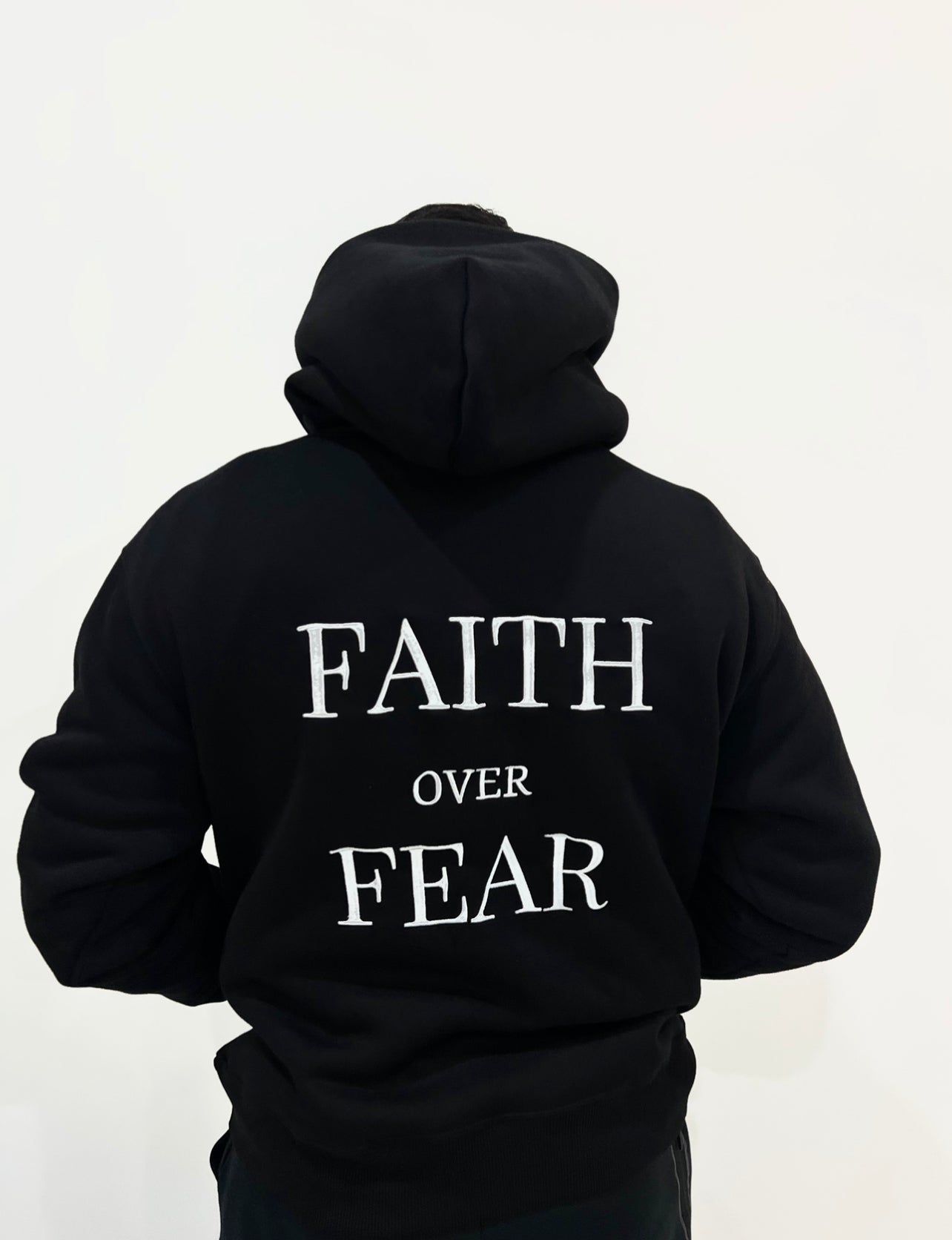 FAITH OVER FEAR BLACK HOODIE