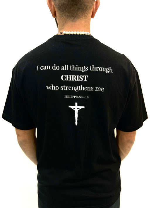 BLACK PHILIPPIANS 4:13 T-SHIRT