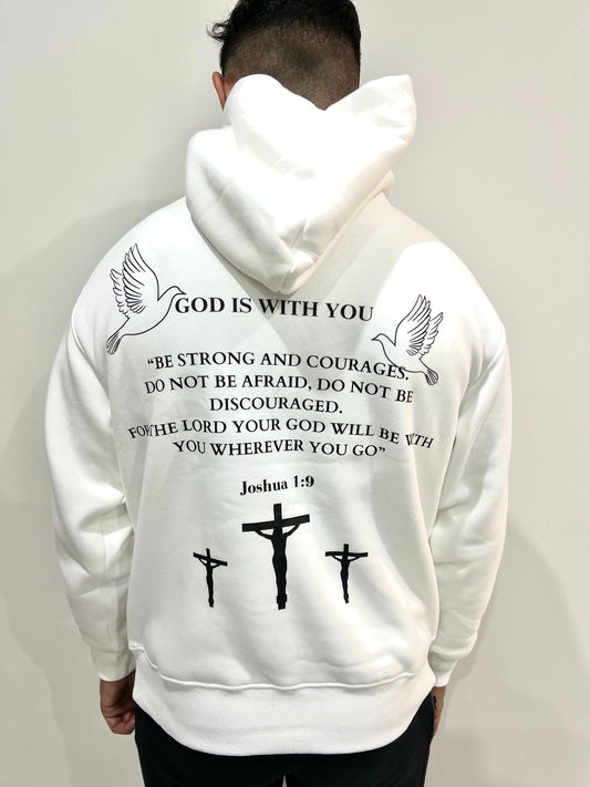 JOSHUA 1:9 WHITE HOODIE