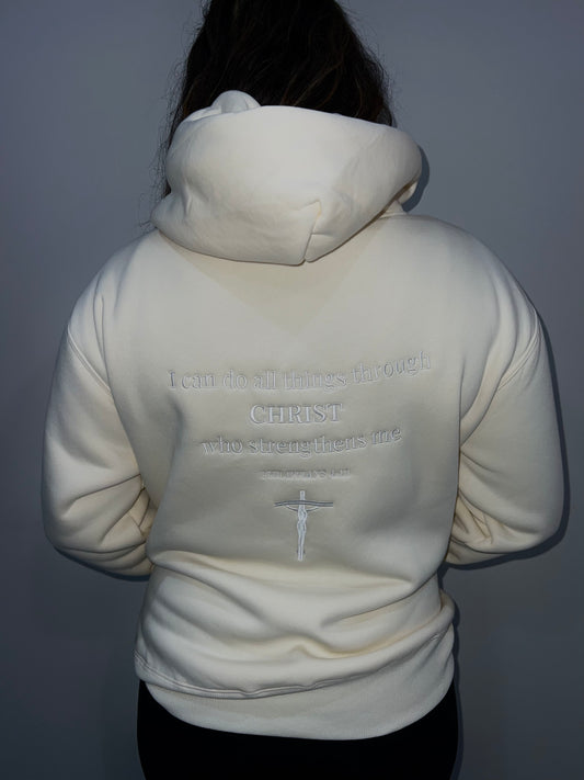PHILIPPIANS 4:13 BEIGE HOODIE