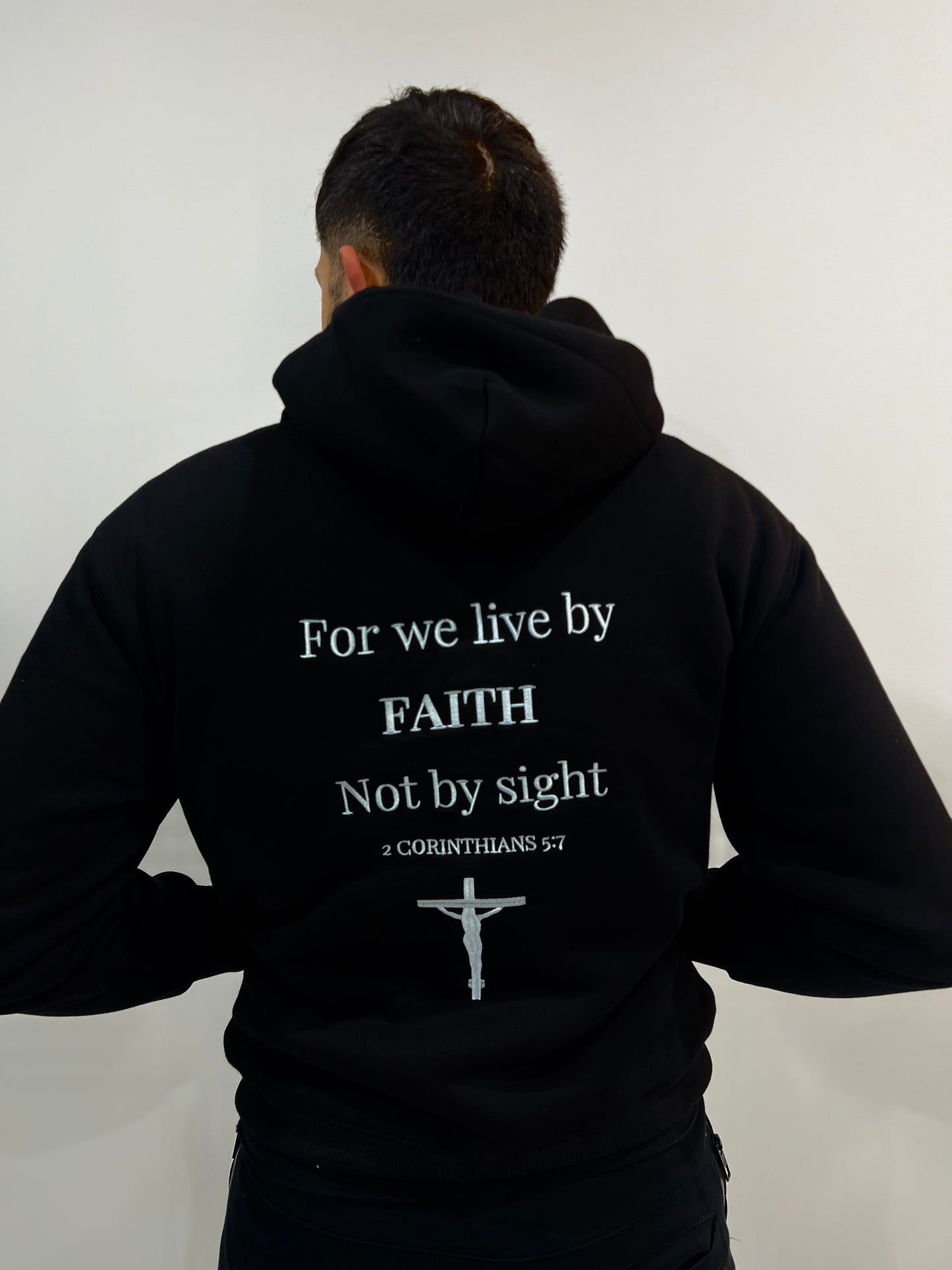2 CORINTHIANS 5:7 BLACK HOODIE